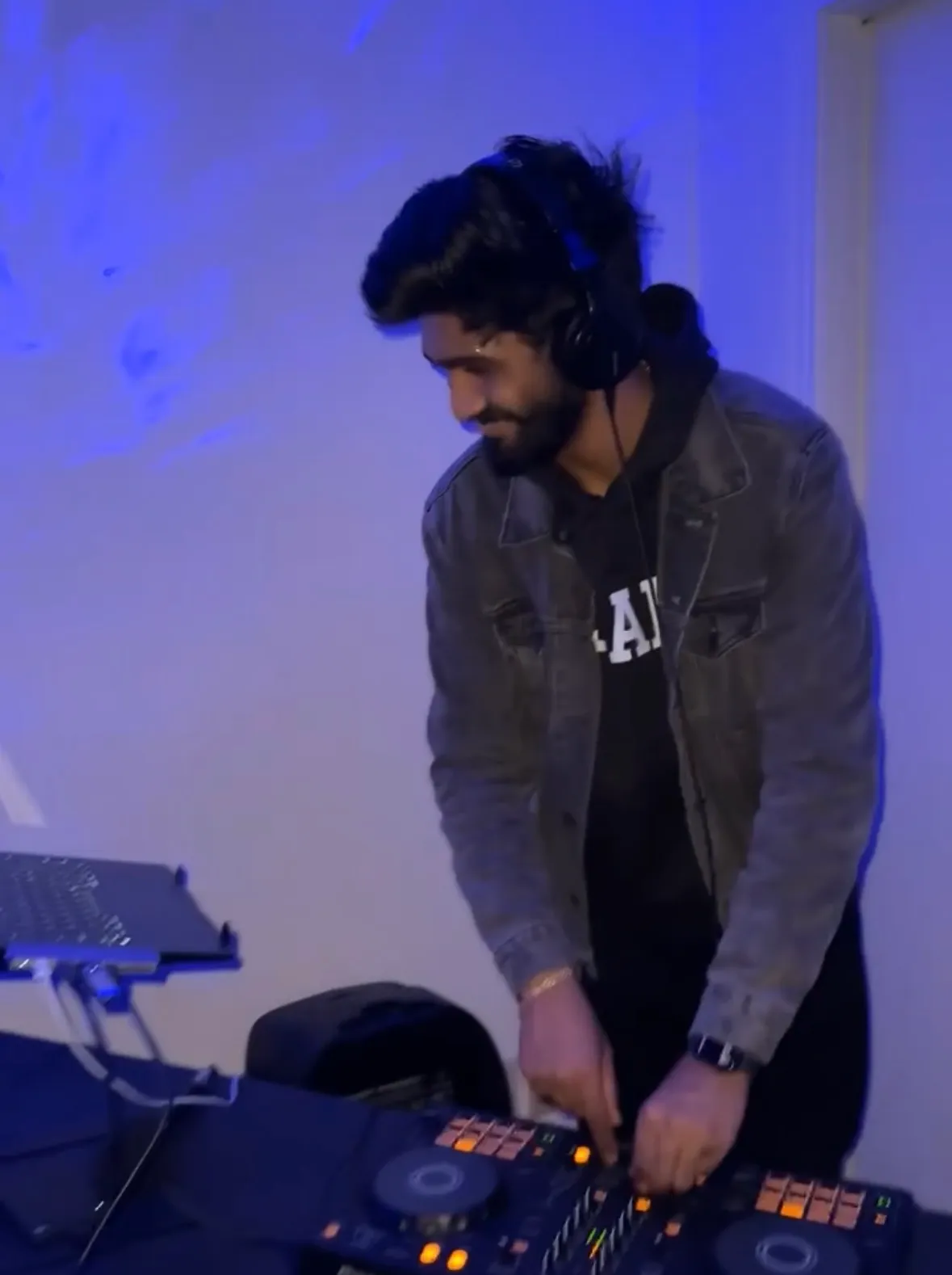 Behind the decks